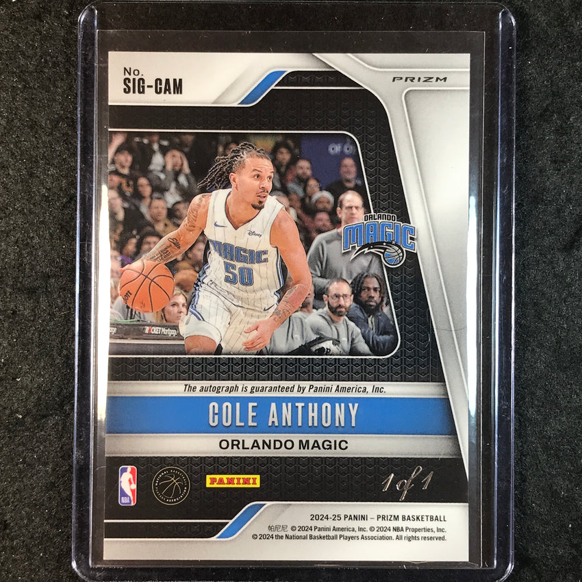 2024-25 Prizm COLE ANTHONY Signatures Auto Choice Nebula 1/1