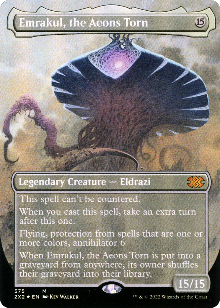 [FOIL] Emrakul, the Aeons Torn (Textured Foil) #575 - MYTHIC 2X2 - Double Masters 2022   (Borderless)
