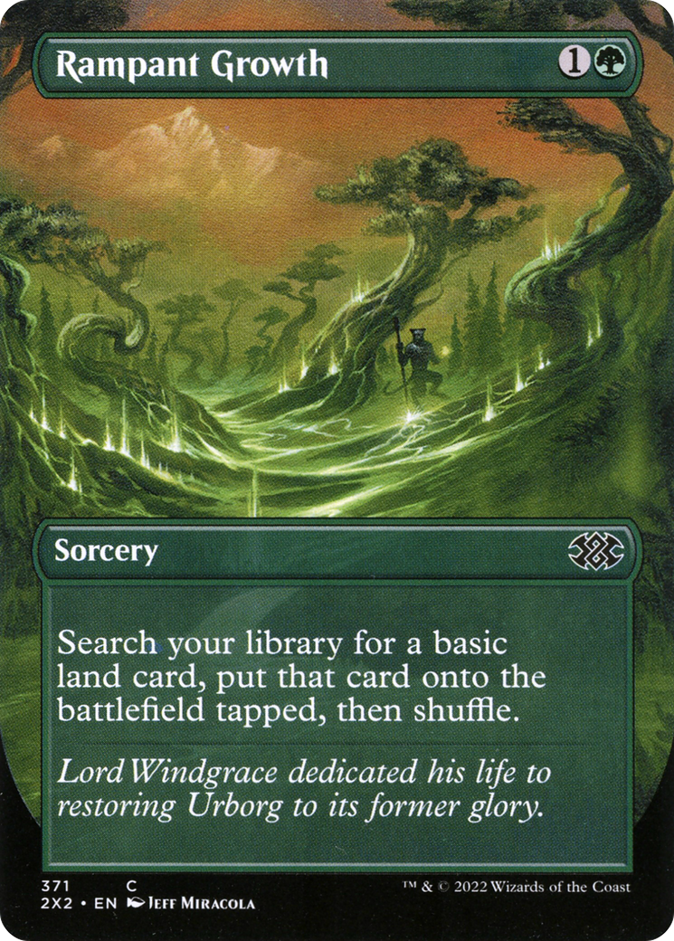 [ BL ] [FOIL] Rampant Growth (Borderless) #371 - COMMON 2X2 - Double Masters 2022