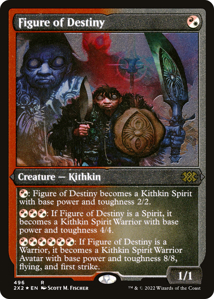 [ EF ] [FOIL] Figure of Destiny (Foil Etched) #496 - RARE 2X2 - Double Masters 2022