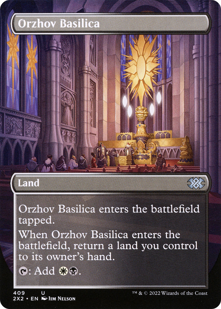 [ BL ] Orzhov Basilica (Borderless) #409 - UNCOMMON 2X2 - Double Masters 2022