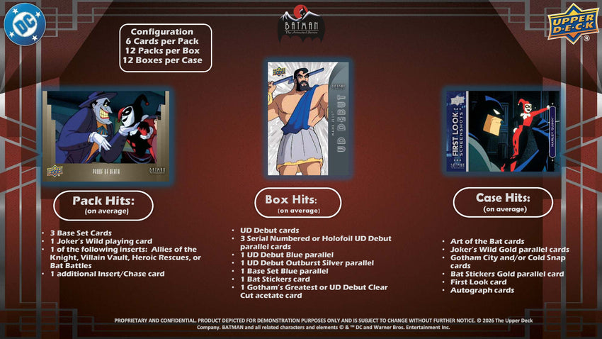 2025 Upper Deck DC Batman The Animated Series Hobby Box (Pre Order)