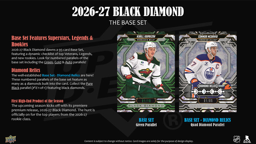 2026-27 Upper Deck Black Diamond Hockey Hobby Box (Pre Order)