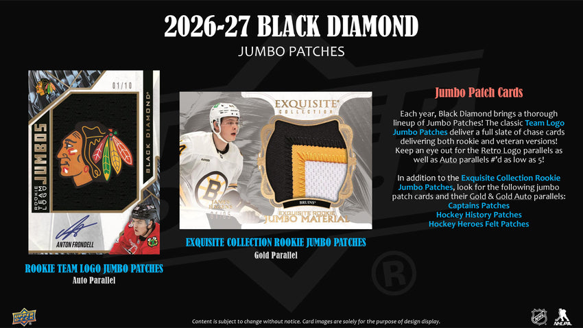 2026-27 Upper Deck Black Diamond Hockey Hobby Box (Pre Order)