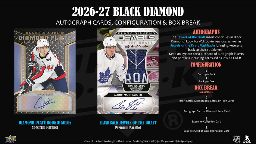 2026-27 Upper Deck Black Diamond Hockey Hobby Box (Pre Order)