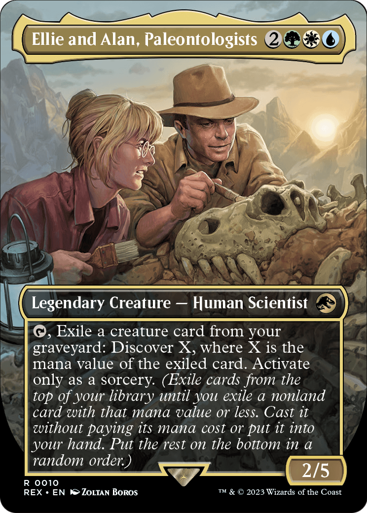 [FOIL] Ellie and Alan, Paleontologists (Borderless) #010 - RARE REX - Jurassic World Collection