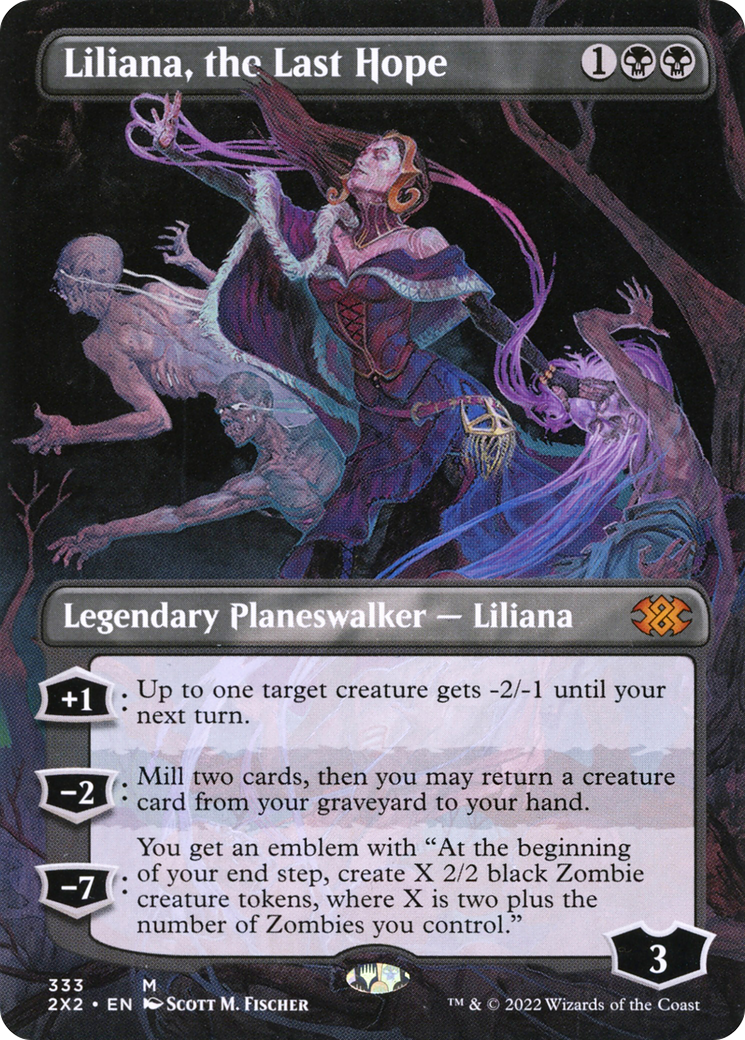 [ BL ] [FOIL] Liliana, the Last Hope (Borderless) #333 - MYTHIC 2X2 - Double Masters 2022