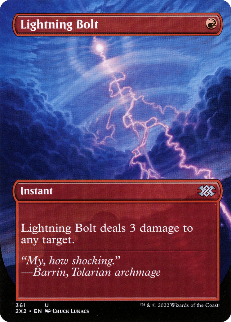 [ BL ] [FOIL] Lightning Bolt (Borderless) #361 - UNCOMMON 2X2 - Double Masters 2022