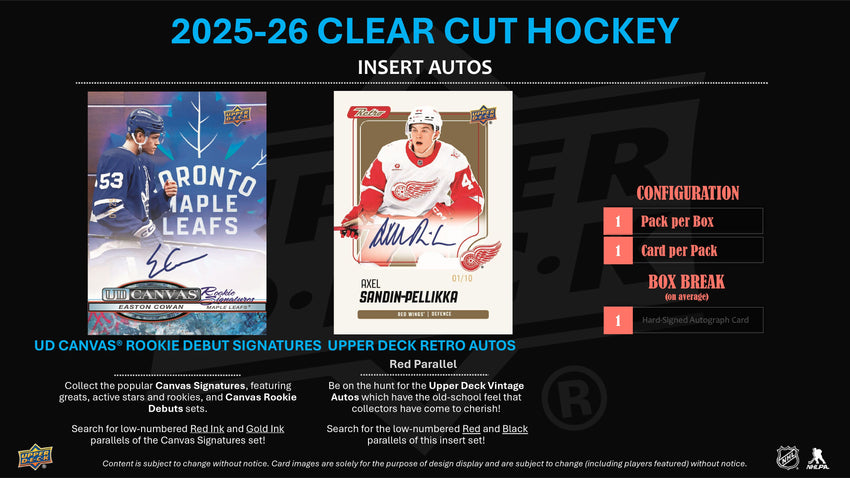 2025-26 Upper Deck Clear Cut Hockey Hobby Box (Pre Order)