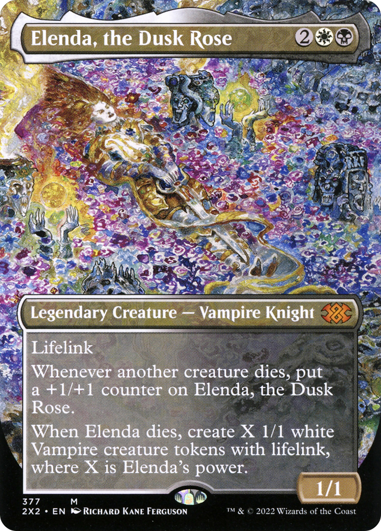 [ BL ] [FOIL] Elenda, the Dusk Rose (Borderless) #377 - MYTHIC 2X2 - Double Masters 2022