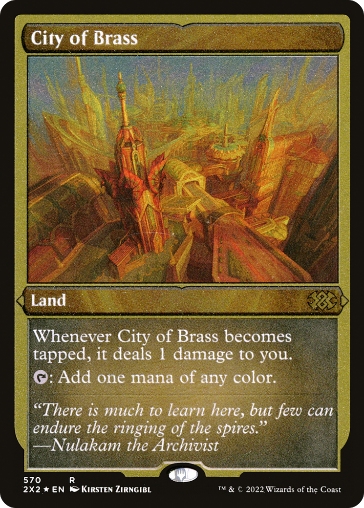 [ EF ] [FOIL] City of Brass (Foil Etched) #570 - RARE 2X2 - Double Masters 2022