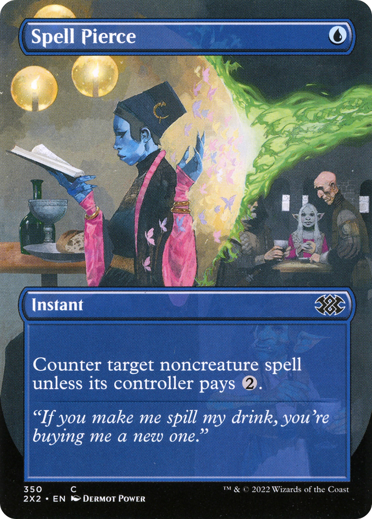 [ BL ] [FOIL] Spell Pierce (Borderless) #350 - COMMON 2X2 - Double Masters 2022