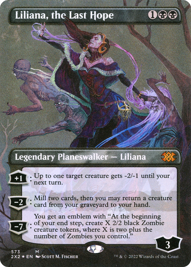 [FOIL] Liliana, the Last Hope (Textured Foil) #573 - MYTHIC 2X2 - Double Masters 2022   (Borderless)