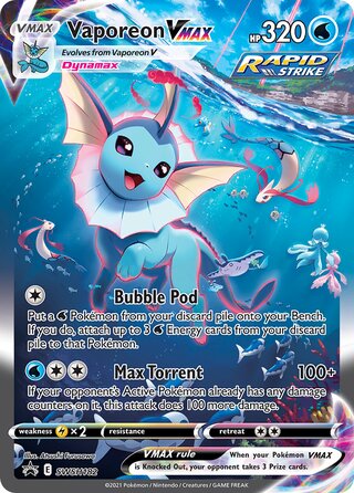 Vaporeon Vmax - Swsh182 - Evolution Premium Collection Promo