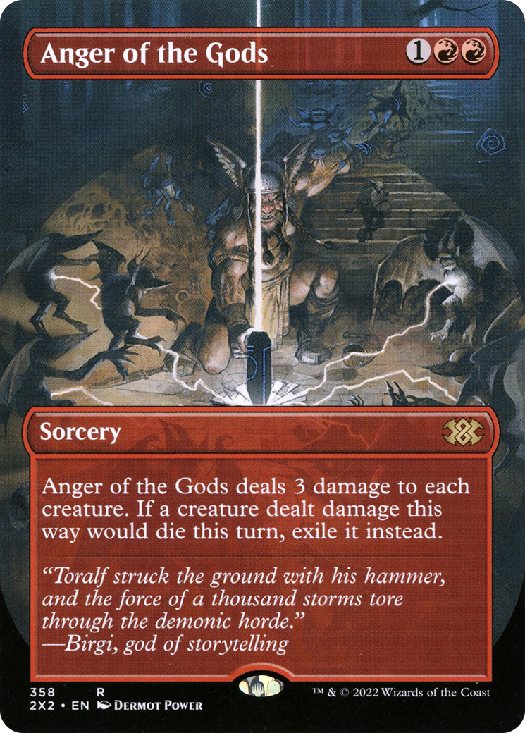 [ BL ] Anger of the Gods (Borderless) #358 - RARE 2X2 - Double Masters 2022
