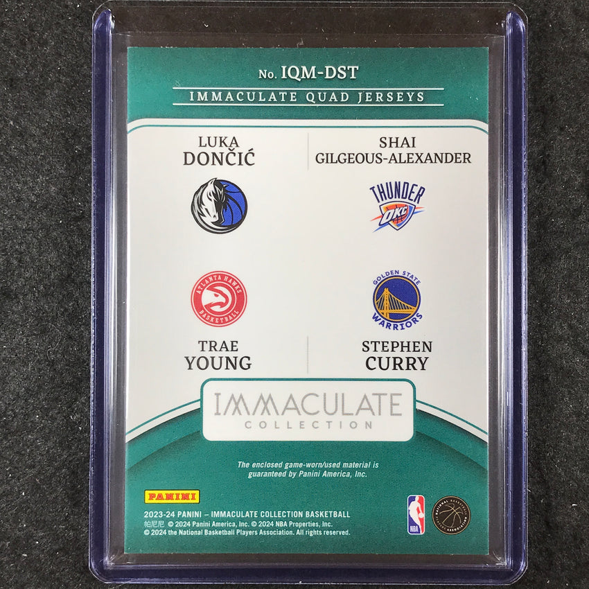 2023-24 Immaculate DONCIC SHAI YOUNG CURRY Quad Jersey 84/99