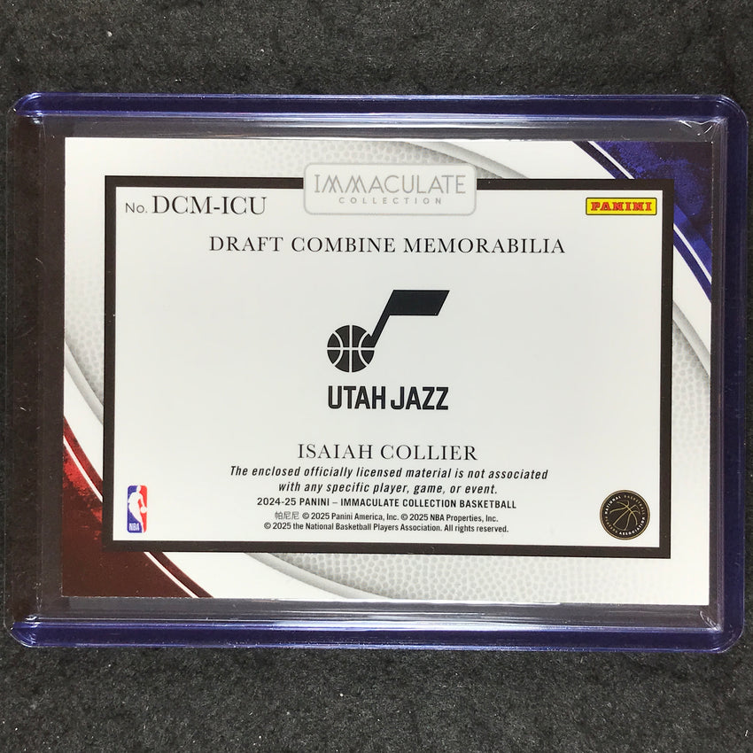 2024-25 Immaculate ISAIAH COLLIER Draft Combine Memorabilia Rookie Swoosh 1/1