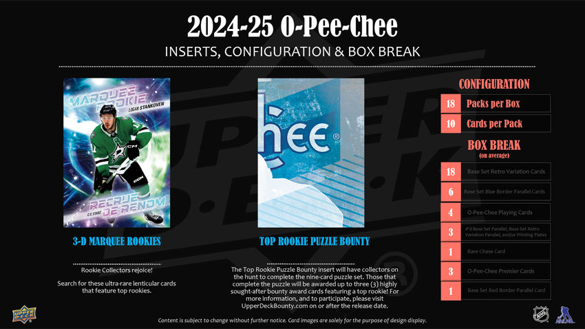 2024-25 Upper Deck O-Pee-Chee Hockey Hobby Box