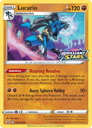 Lucario - SWSH186 - Brilliant Stars Prelease Promo