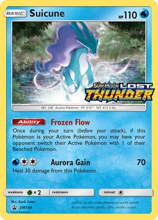 Suicune - Sm149 - Sun And Moon Lost Thunder Pre-release Stamp Promo