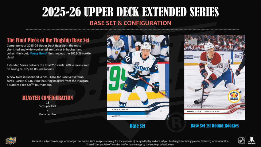 2025-26 Upper Deck Extended Series Hockey 4-Pack Blaster Box (Pre Order)