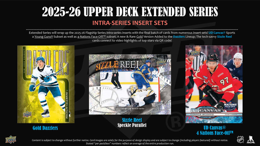 2025-26 Upper Deck Extended Series Hockey 4-Pack Blaster Box (Pre Order)