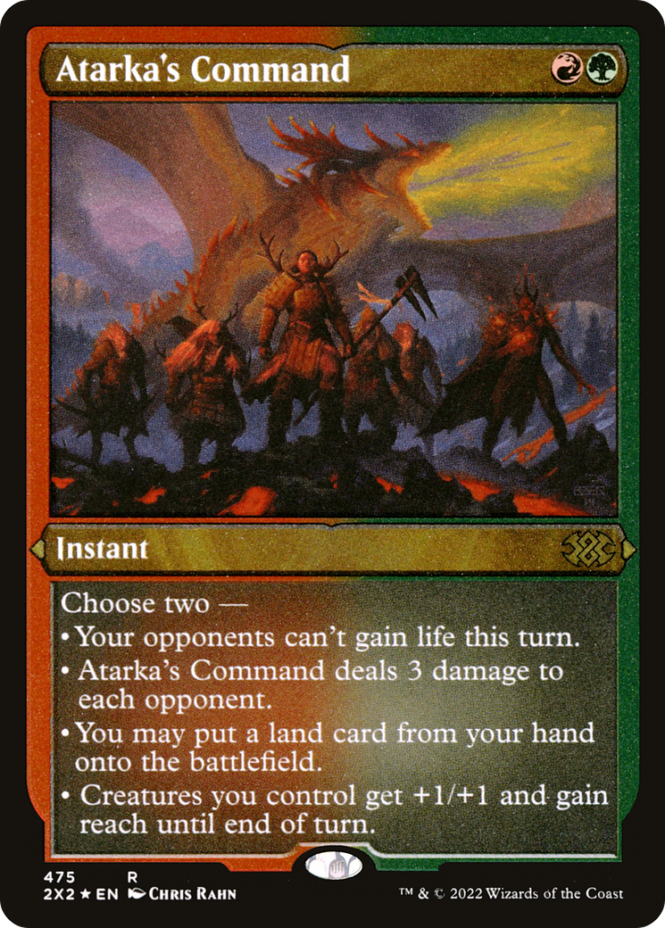 [ EF ] [FOIL] Atarka's Command (Foil Etched) #475 - RARE 2X2 - Double Masters 2022