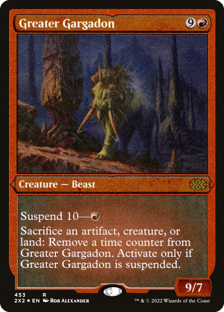 [ EF ] [FOIL] Greater Gargadon (Foil Etched) #453 - RARE 2X2 - Double Masters 2022