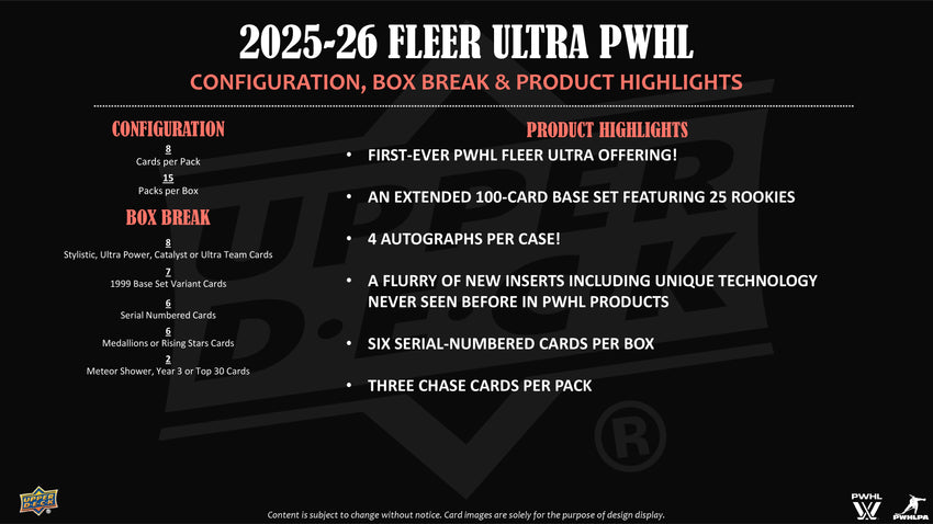 2025-26 Upper Deck Fleer Ultra PWHL Hobby Box (Pre Order)