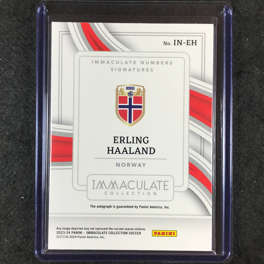 2023-24 Immaculate Soccer ERLING HAALAND Immaculate Numbers Auto Gold 6/10