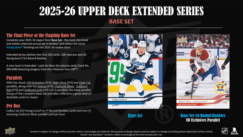 2025-26 Upper Deck Extended Series Hockey Hobby Box (Pre Order)