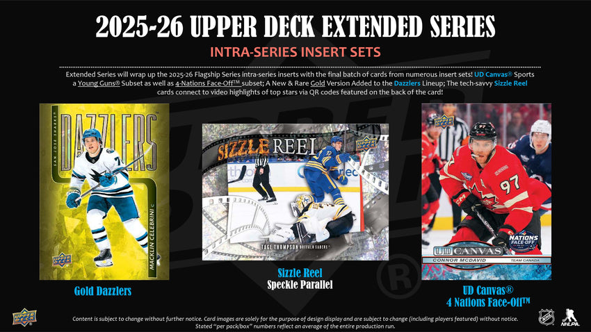 2025-26 Upper Deck Extended Series Hockey Hobby Box (Pre Order)