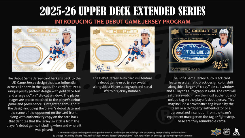 2025-26 Upper Deck Extended Series Hockey Hobby Box (Pre Order)