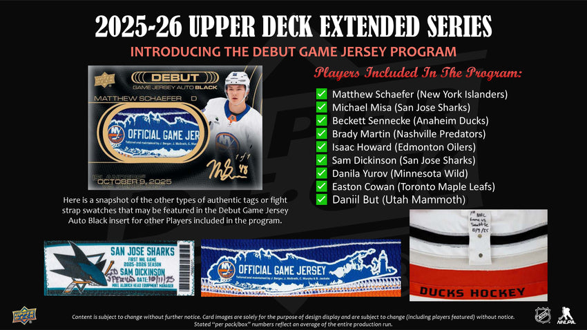 2025-26 Upper Deck Extended Series Hockey Hobby Box (Pre Order)
