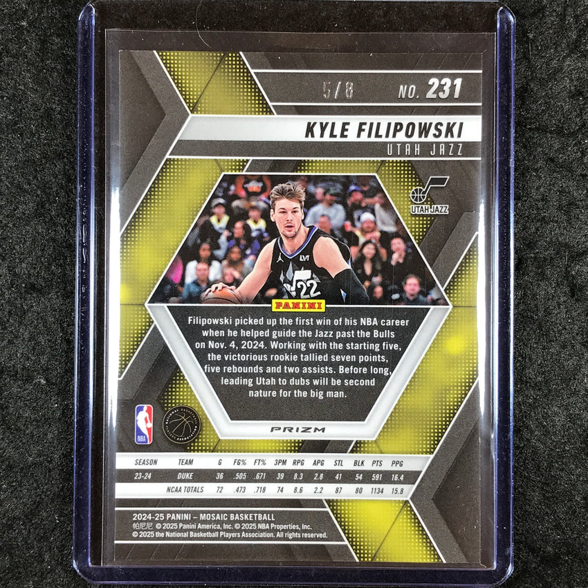 2024-25 Mosaic KYLE FILIPOWSKI Rookie Choice Black Gold 5/8 #231