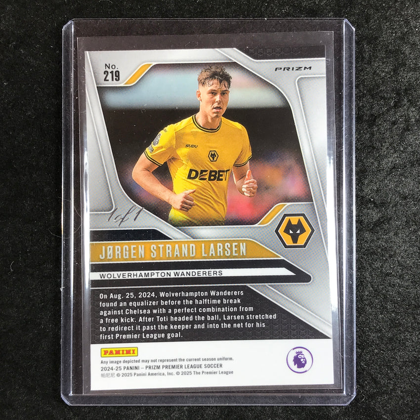 2024-25 Prizm EPL JORGEN STRAND LARSEN Choice Nebula 1/1 #219