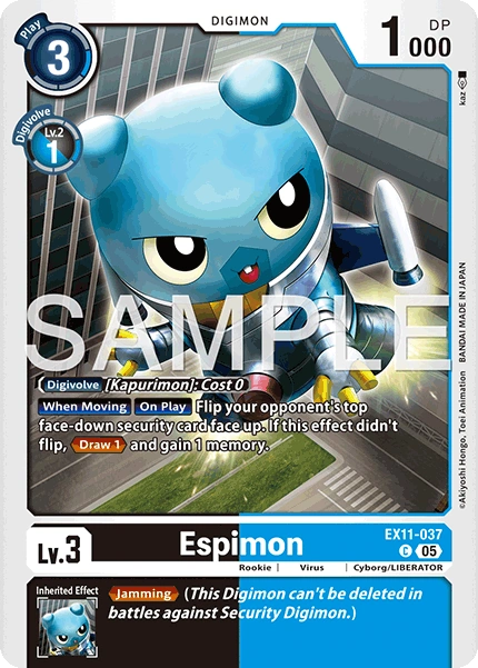 PLAYSET (4) 4x Espimon (EX11-037) Common - Digimon Dawn of Liberator