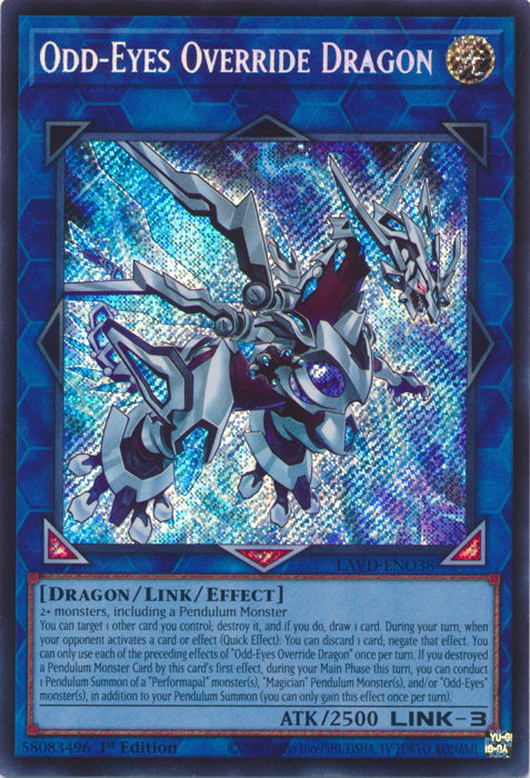 [SECRET RARE] Odd-Eyes Override Dragon (Secret Rare) - (LAVD-ENO38) - Secret Rare 1st Edition