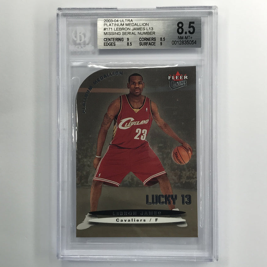 2003-04 Ultra Lebron James Rookie Lucky 13 No 171 BGS 8.5 054 Missing No