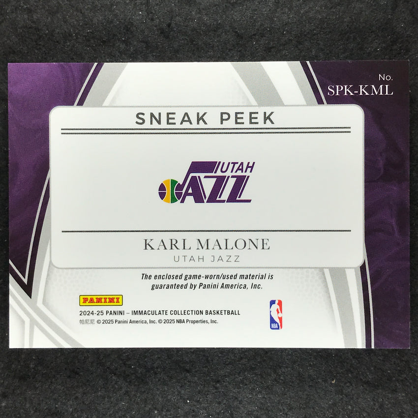 2024-25 Immaculate KARL MALONE Sneak Peek Shoe Relic Heel Logo Platinum 1/1