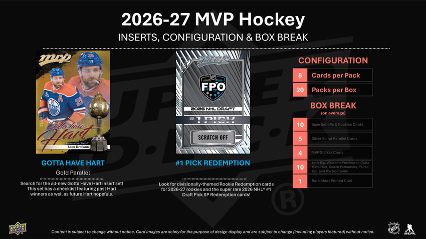 2026-27 Upper Deck MVP Hockey Hobby Box
