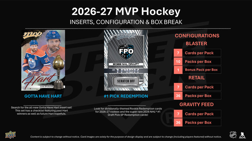 2026-27 Upper Deck MVP Hockey Retail Box