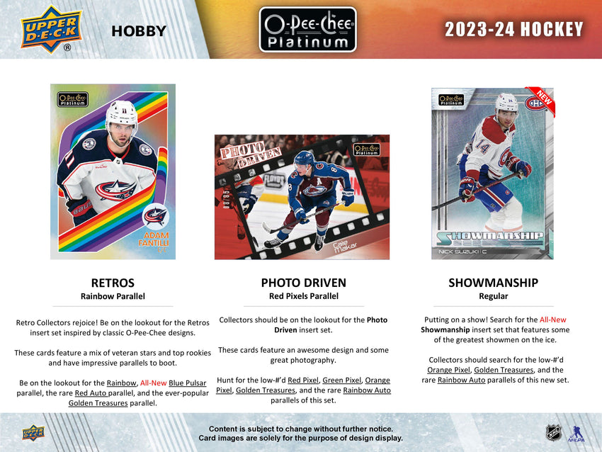 2023-24 Upper Deck O-pee-chee Platinum Hockey Hobby Box