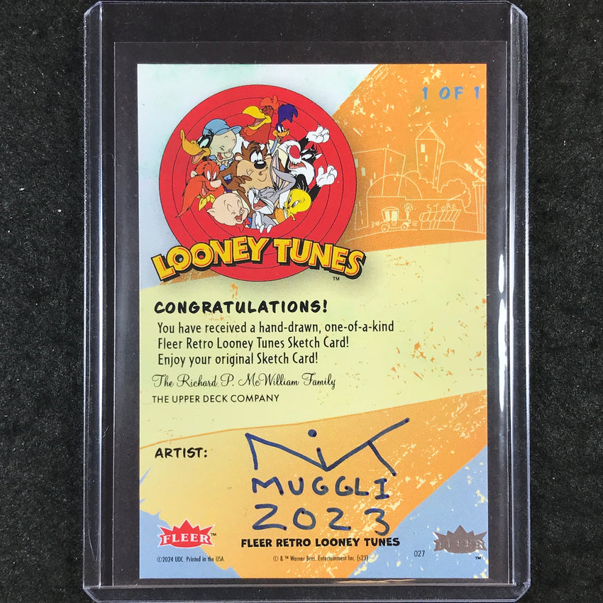 2024 Fleer Retro Looney Tunes PUSSYFOOT Artist Sketch 1/1 NIK MUGGLI