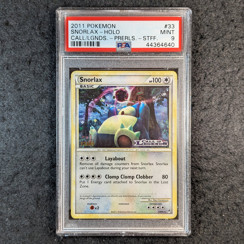 PSA 9 Snorlax - 33/95 - STAFF Prerelease Promo Call Of Legends 640