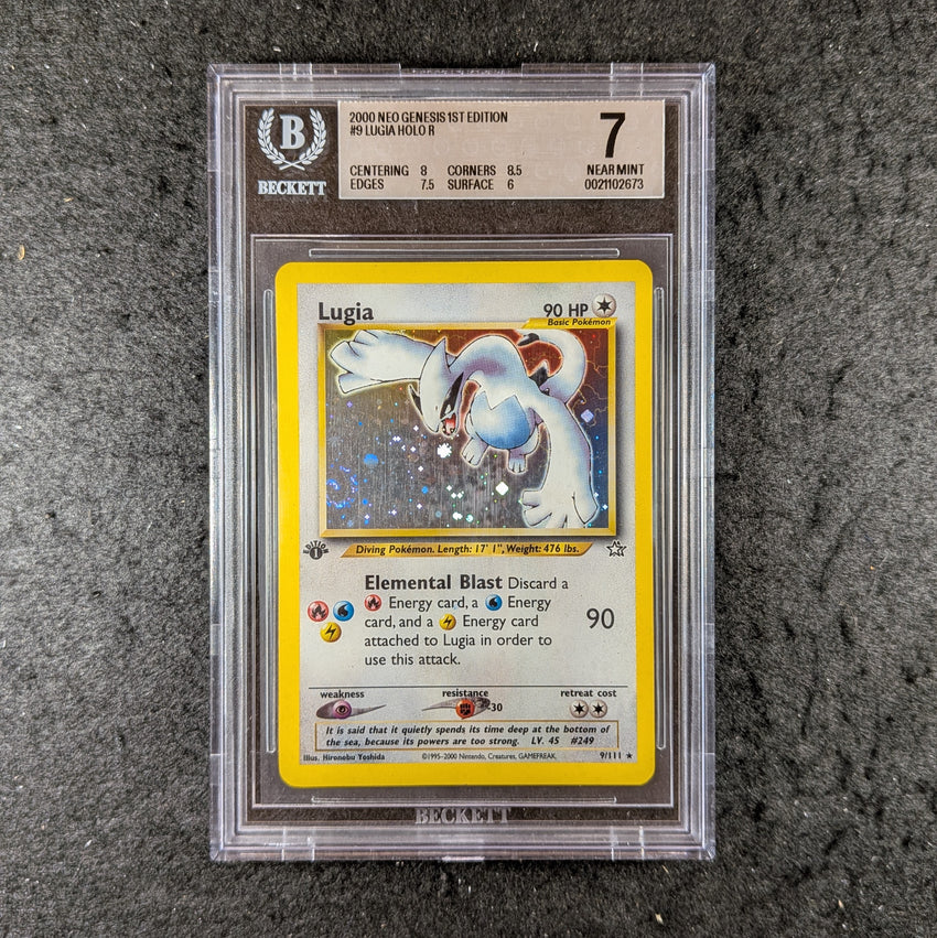 BGS 7 Lugia - 9/111 - Holo Rare Pokemon Neo Genesis 1st Edition 673-Cherry Collectables