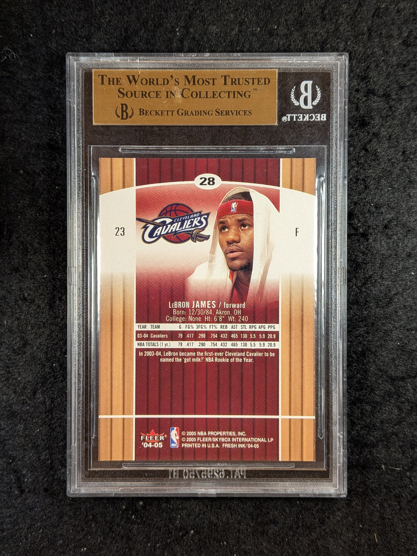 2004-05 Skybox Fresh Ink LEBRON JAMES Gold #28 BGS 9.5 (981) Missing Serial