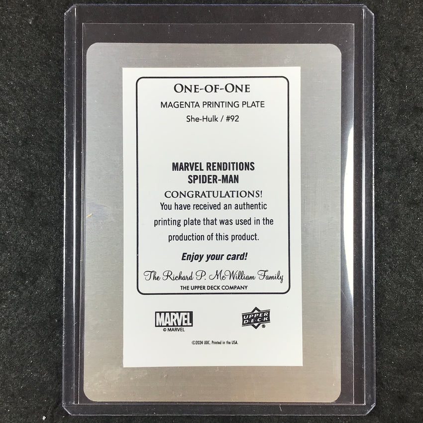 2024 Marvel Renditions Spider-Man SHE-HULK Magenta Printing Plate 1/1 #95