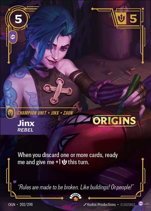 Jinx - Rebel  - 202/298 - Release Event Riftbound Promo