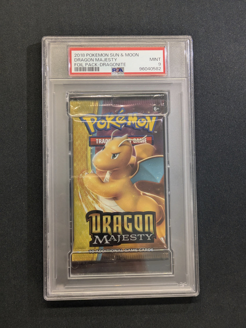 PSA 9  2018 Dragon Majesty Booster Pack - Dragonite 582